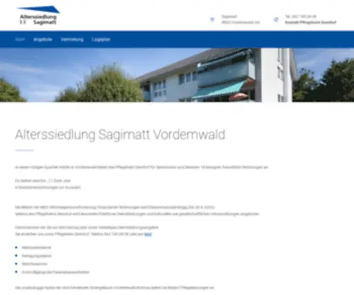 Sagimatt-Vordemwald.ch(Betreutes Wohnen in Vordemwald) Screenshot