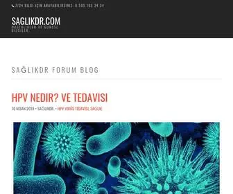 Saglikdr.com(Hastaliklar ve Guncel Bilgiler. HPV Virusu) Screenshot