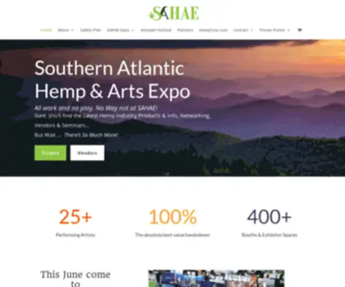 Sahae.org(Southern Atlantic Hemp & Arts Expo) Screenshot