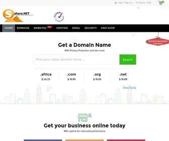 Sahara.net(Domain names & web hosting company) Screenshot