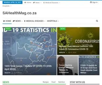 Sahealthmag.co.za(Front page) Screenshot