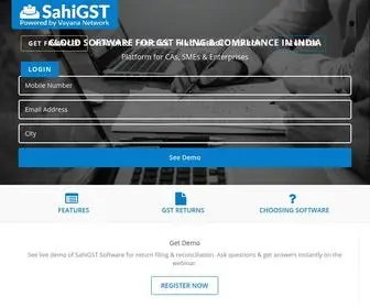 Sahigst.com(Cloud Based GST Filing Software For India) Screenshot