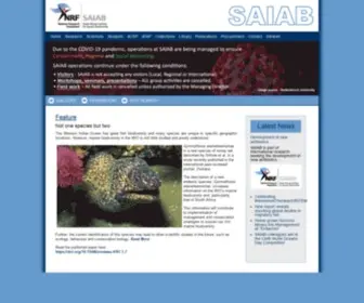Saiab.ac.za(The South African Institute for Aquatic Biodiversity) Screenshot