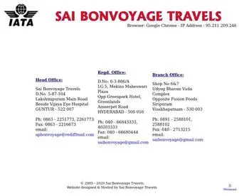 Saibonvoyage.com(Sai Bonvoyage Travels) Screenshot