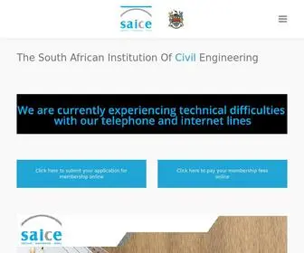 Saice.org.za(The South African Institution Of Civil Engineering) Screenshot