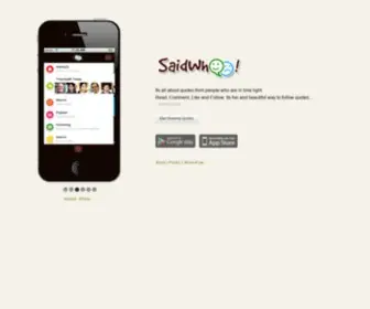 Saidwhoo.com(Its fun and beautiful way to follow quotes) Screenshot