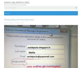 Sailafrica.org(Resume Free Design Format Online) Screenshot