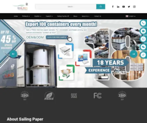 Sailingpaper.com(深圳市扬帆纸制品有限公司) Screenshot
