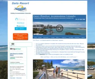 Sailsresort.com(Sails Resort on Golden Beach holiday accommodation Caloundra) Screenshot