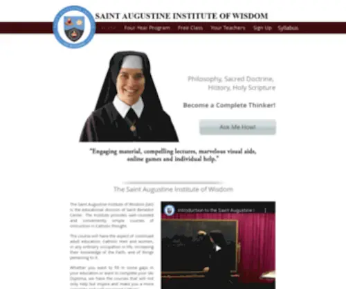 Saintaugustineinstitute.org(Saint Augustine Institute of Wisdom) Screenshot