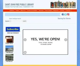 Saintjohnlibrary.com(The Saint John Free Public Library) Screenshot