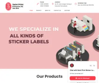 Saintprintlabel.com(High-Quality Sticker Label) Screenshot