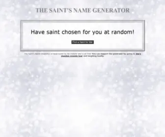 Saintsnamegenerator.com(Saint's Name Generator by Jen Fulwiler) Screenshot