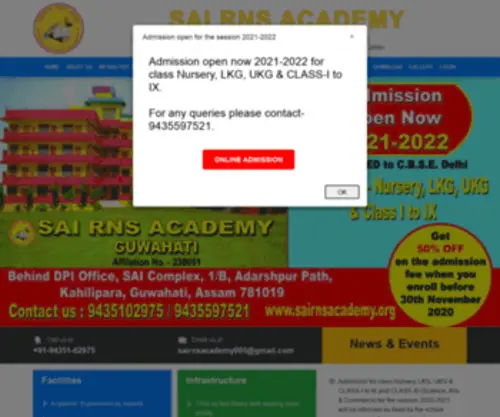 Sairnsacademy.org(SAI RNS ACADEMY) Screenshot