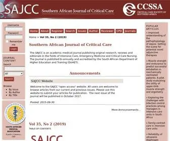 SajCc.org.za(Southern African Journal of Critical Care) Screenshot