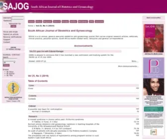 Sajog.org.za(South African Journal of Obstetrics and Gynaecology) Screenshot