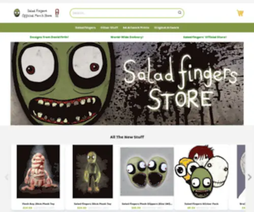 Saladfingersstore.com(Official Salad Fingers Merch Store) Screenshot