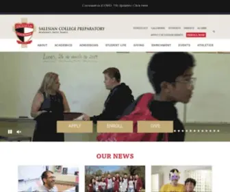 Salesian.com(Private High School East Bay) Screenshot