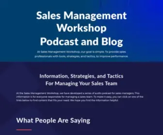 Salesmanagementworkshop.com(Sales Management Workshop Podcast and Blog For Sales Managers Sales Management Workshop) Screenshot