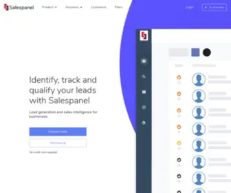 Salespanel.io(Identify, track and score your leads) Screenshot