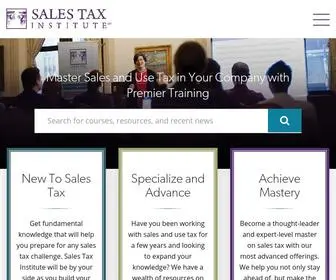 Salestaxinstitute.com(Sales and Use Tax Training for Business Professionals of All Experience Levels) Screenshot