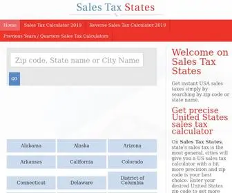 Salestaxstates.com(Sales tax calculator for the United States in 2021) Screenshot