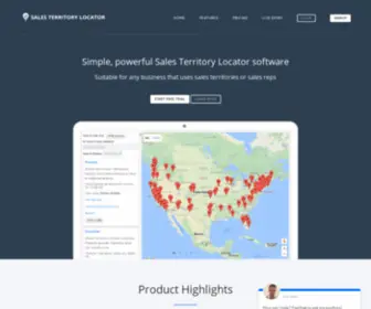 Salesterritorylocator.com(Sales Territory Locator) Screenshot