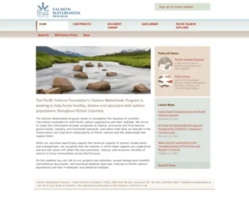 Salmonwatersheds.ca(PSF’s Salmon Watersheds Program) Screenshot