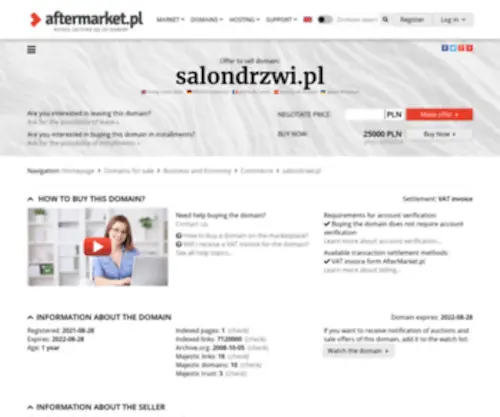 Salondrzwi.pl(Cena domeny: 2500 PLN (do negocjacji)) Screenshot