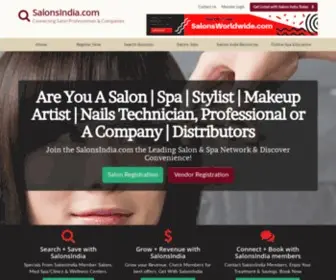 Salonsindia.com(Search the most complete salons india connects hair salon professionals) Screenshot