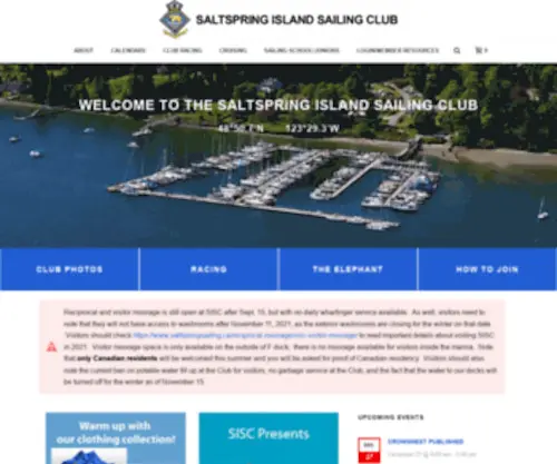 Saltspringsailing.ca(Salt Spring Island Sailing Club) Screenshot