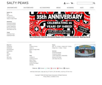 Saltypeaks.com(Salty Peaks Snowboard and Skate Shop) Screenshot