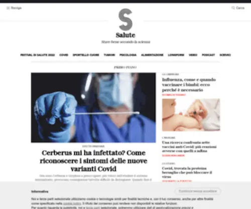 Salute.eu(News, ricerche e aggiornamenti dal mondo della salute) Screenshot