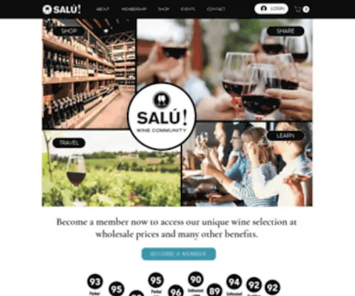 Saluwine.com(Wine community offering members access to hard) Screenshot