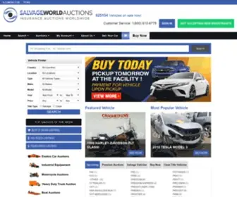 Salvageworldauctions.com(Salvage World Auctions is the fastest growing online auto auction open to the publick worldwide) Screenshot