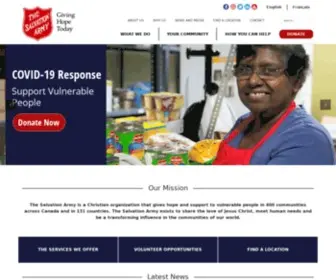 Salvationarmy.ca(The Salvation Army in Canada) Screenshot