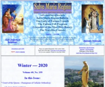 Salvemariaregina.info(Traditional Catholic Website) Screenshot