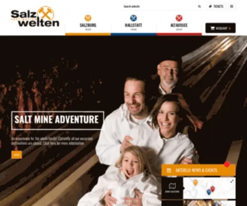 Salzwelten-Shop.at(3 Salzbergwerke mit Erlebnissen &amp; Sehenswürdigkeiten) Screenshot
