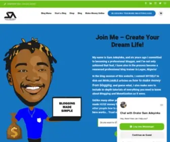 Samadeyinka.com(Learning how to make money from blogging) Screenshot