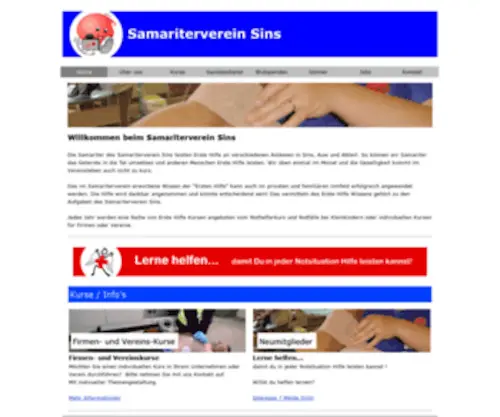 Samariter-Sins.ch(Samariterverein Sins) Screenshot
