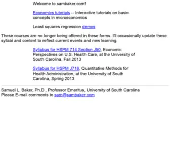 Sambaker.com(Economics for Health Care and Public Health Administration) Screenshot