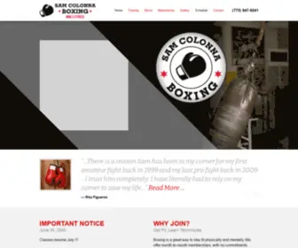 Samcolonnaboxing.com(Chicago’s Premier Boxing Gym) Screenshot