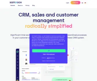 Samdock.com(CRM-System für kleine Unternehmen Samdock) Screenshot