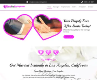 Samedaymarriage.com(Same-Day Marriage in Los Angeles, CA) Screenshot