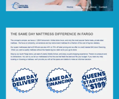 Samedaymattressfargo.com(Same Day Mattress Fargo) Screenshot