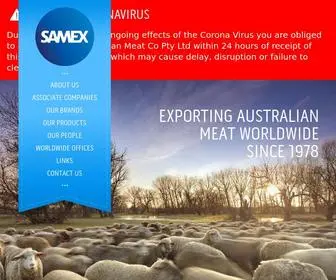 Samex.com.au(Samex / Australian Meat Exporters. Samex Australian Meat Company) Screenshot