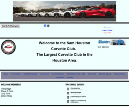 Samhoustoncorvetteclub.com(Sam Houston Corvette Club) Screenshot