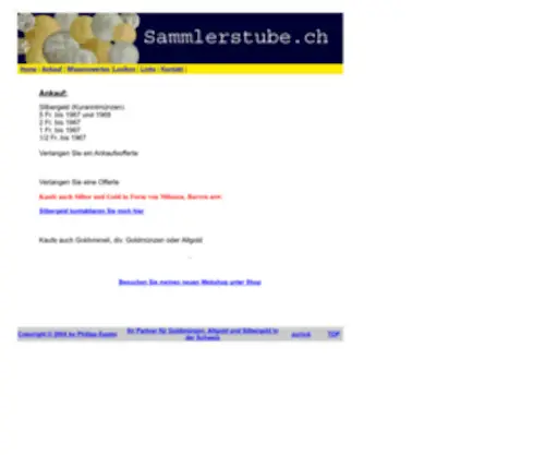 Sammlerstube.ch(Münzen) Screenshot