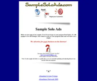 Samplesoloads.com(Send a Contact Solo Ad) Screenshot