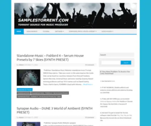 Samplestorrent.com(Torrent information for music production) Screenshot